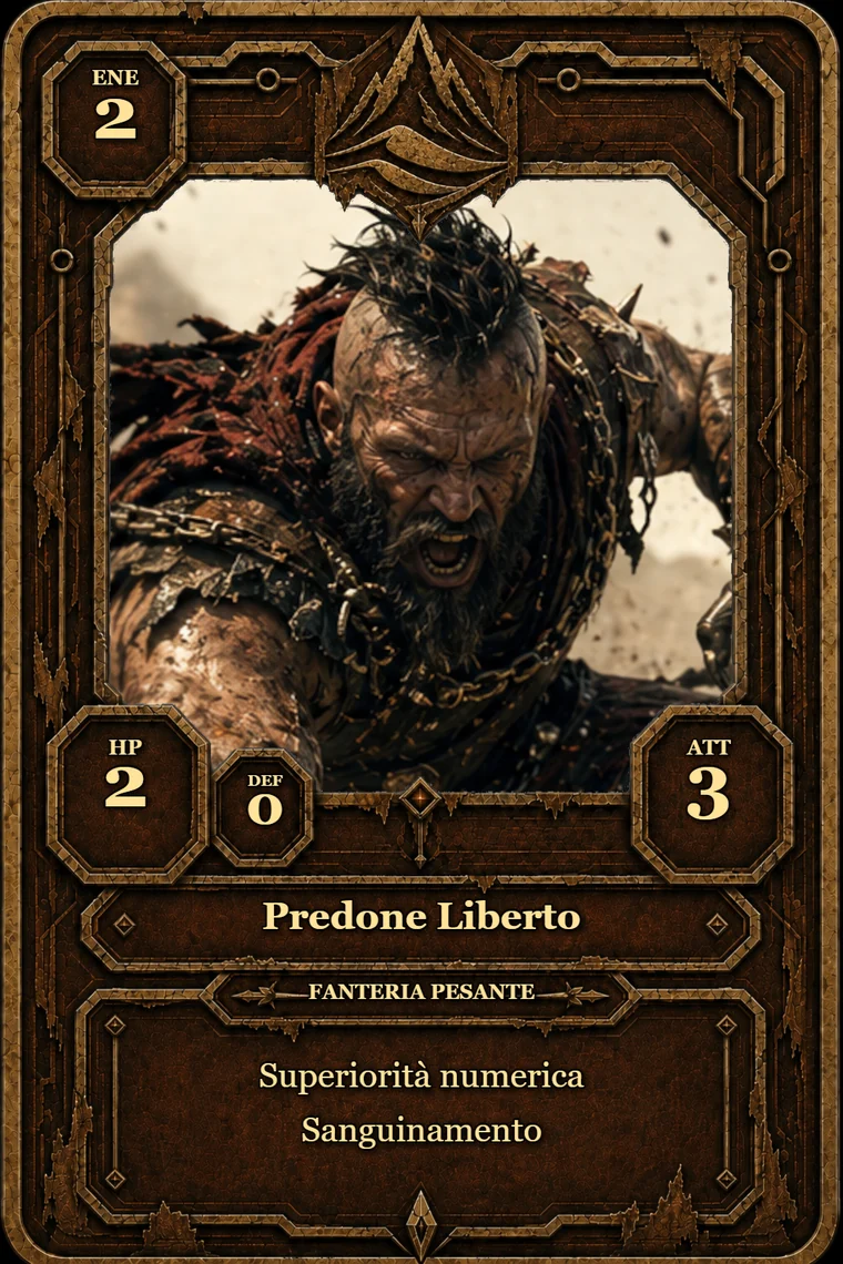 Predone Liberto heavy infantry sample card for Arena Rubra tabletop.