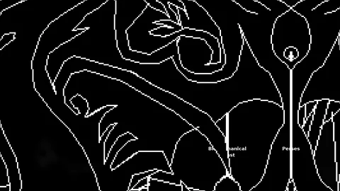 Five boss sprites from B&W Survivors displayed on a black background.